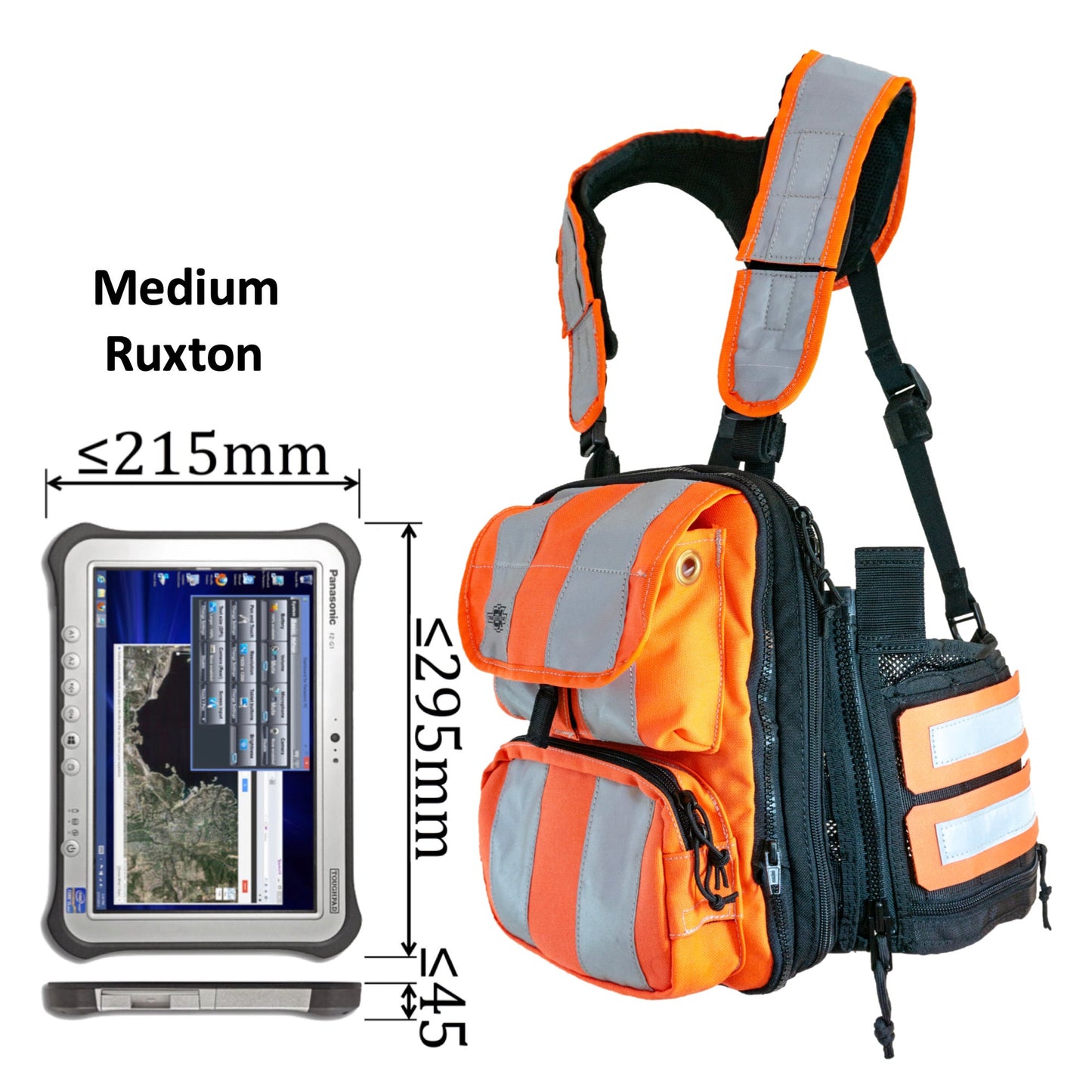 Mediam Tablet Harness with Front & Shoulder Visibility Covers