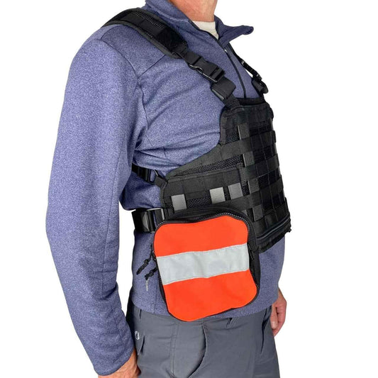 Utility Pouch for Ruxton and Comox Harness – MOLLE Field Storage with Orange and Black Covers